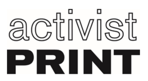 The text Activist Print in bold block lettering.