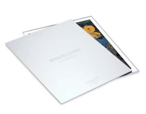 A photograph of a portfolio sitting on a white surface.