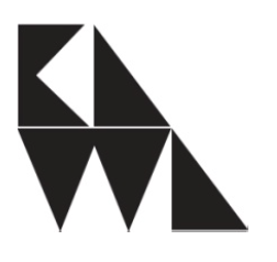 Kiwi arts logo including several black triangular shapes arranged on a white background.