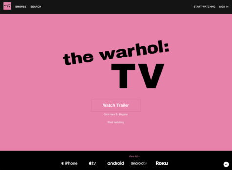 Screenshot of The Warhol TV streaming website.